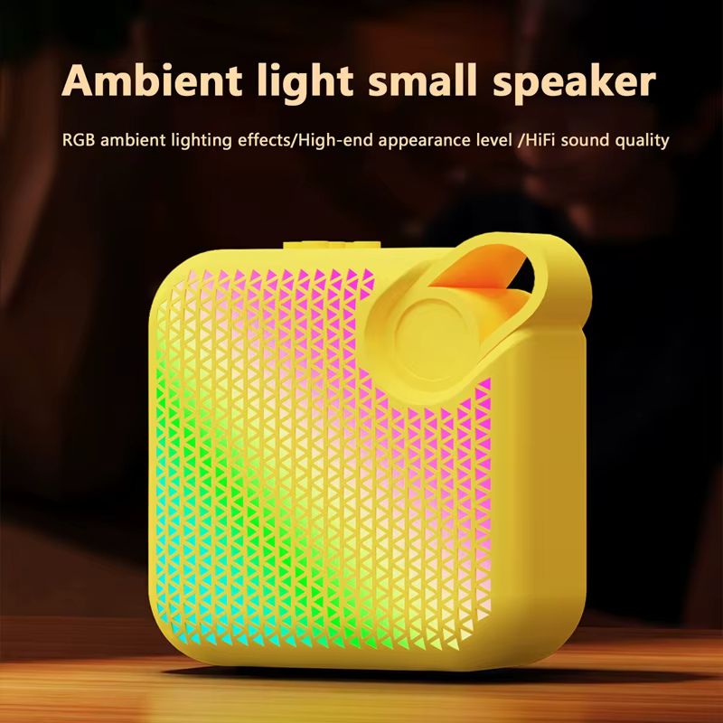 Stylish Colorful Light Speaker Creative Wireless Bluetooth Speaker Portable RGB Ambient Light Speaker Outdoor Sports Stereo Speaker 3D Surround for Home
