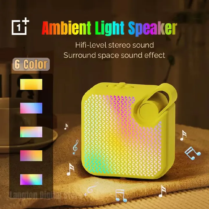 Stylish Colorful Light Speaker Creative Wireless Bluetooth Speaker Portable RGB Ambient Light Speaker Outdoor Sports Stereo Speaker 3D Surround for Home