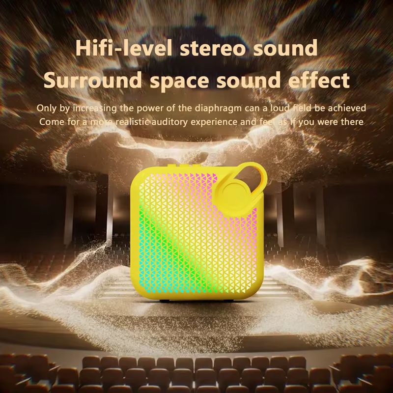 Stylish Colorful Light Speaker Creative Wireless Bluetooth Speaker Portable RGB Ambient Light Speaker Outdoor Sports Stereo Speaker 3D Surround for Home