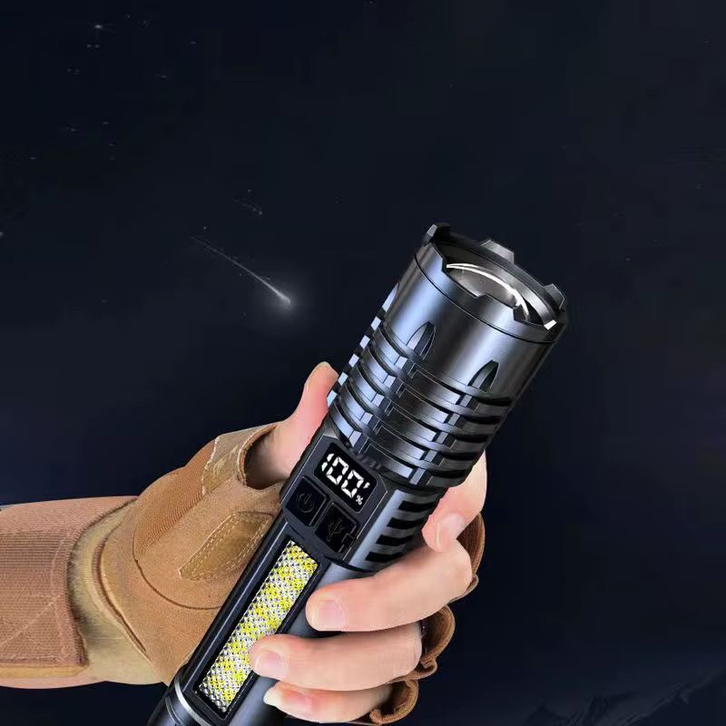 New Rechargeable LED Flashlight Portable Waterproof Emergency Torch Telescopic Zoom Camping Adventure Lamp Carry Working Light