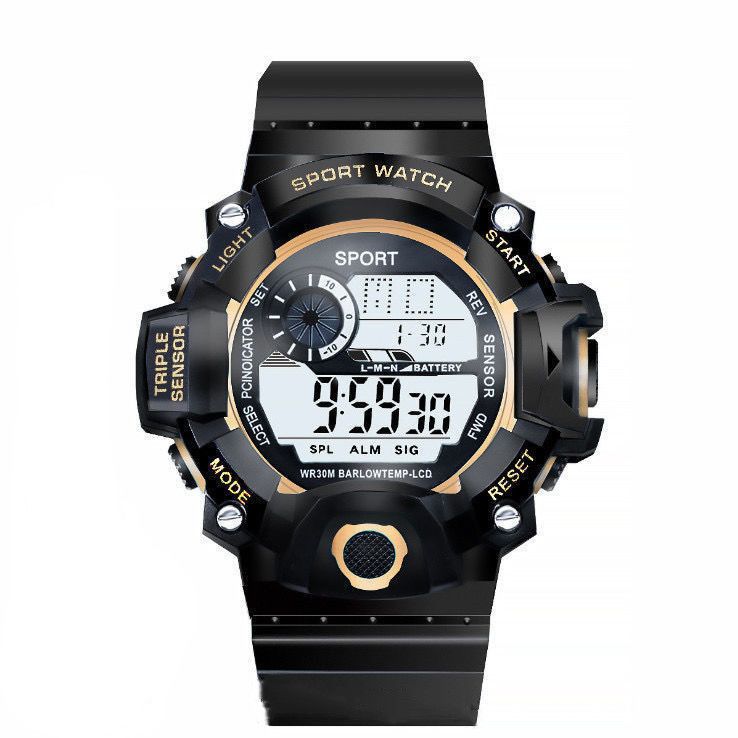 Men's Watch Digital Sports Electronic Wristwatch Multifunctional Waterproof Luminous Alarm Male's Sports Watch Clock