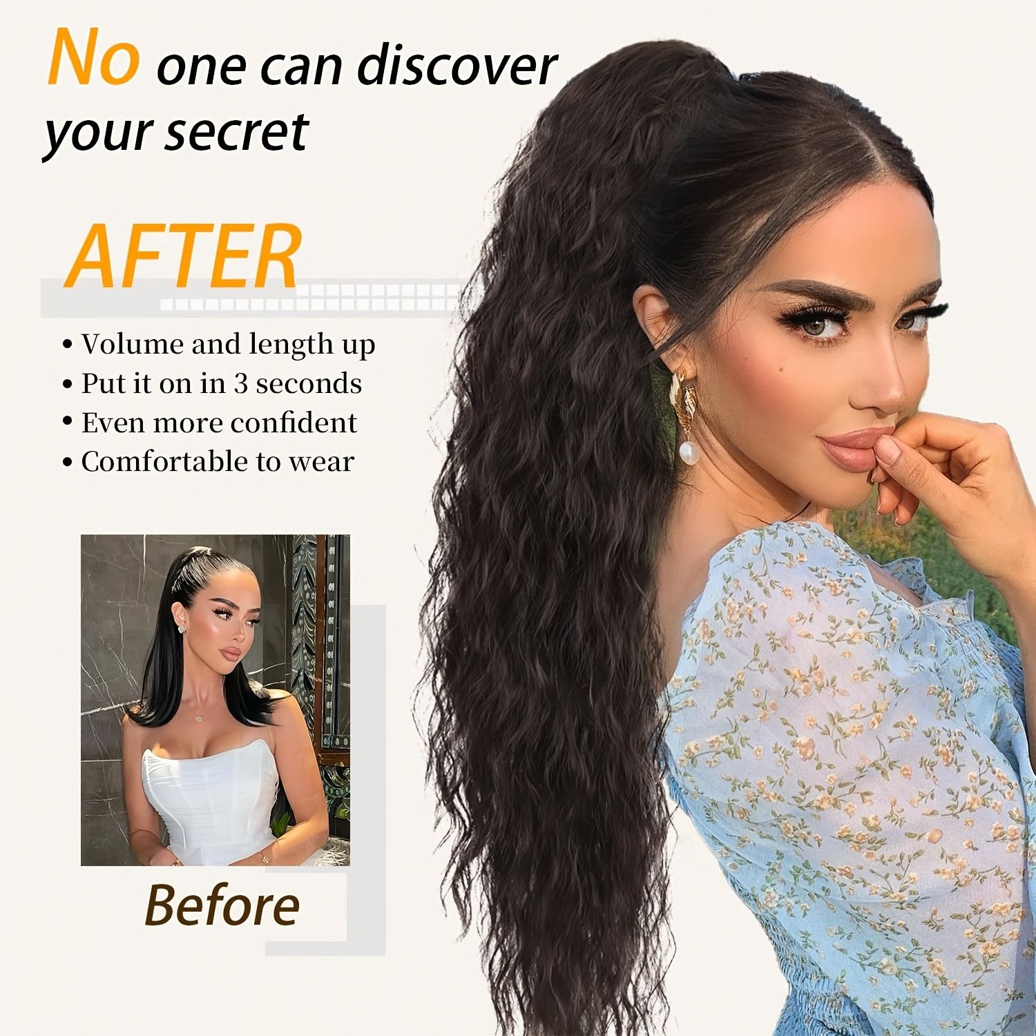 30 Inch Curly Ponytail Extension Wig for Ladies Long Wigs Brown Wigs Curly Claw Clip Multi Layered Synthetic Hair Piece Natural Fluffy Look
