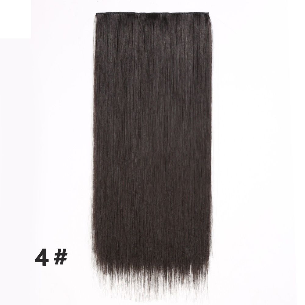 Long Straight Wig for Lady 3/4 Full Head One Piece Clip In Hair Extensions Brown Black Wigs Natural Straight Hair Wig 5 Clips No Glue