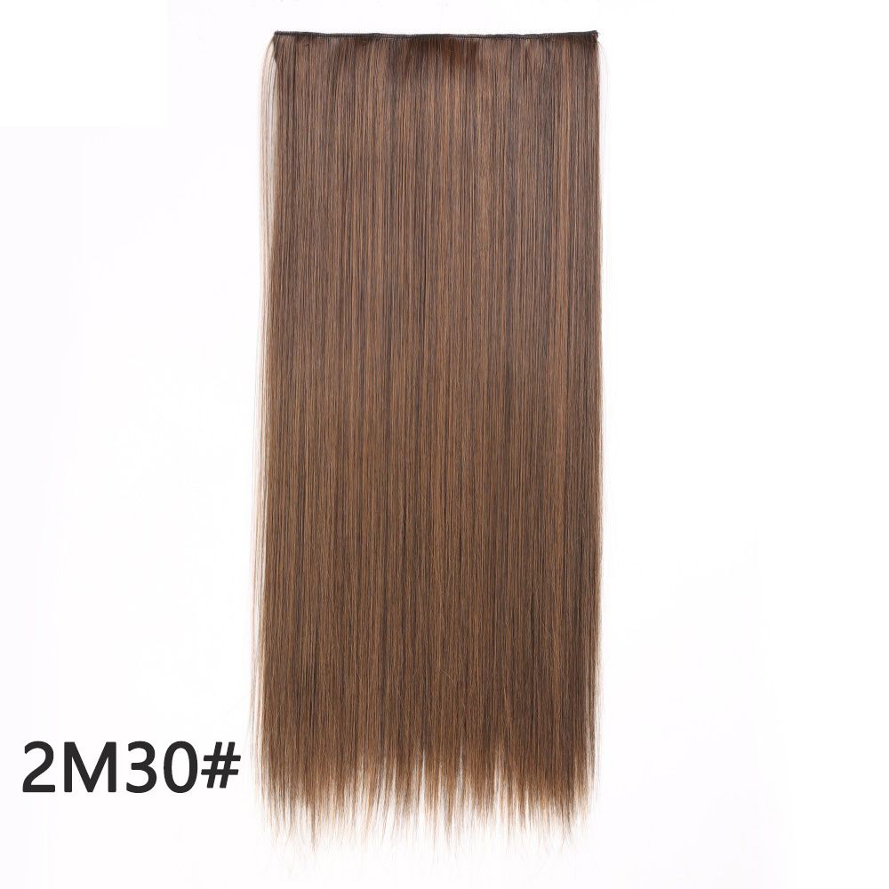 Long Straight Wig for Lady 3/4 Full Head One Piece Clip In Hair Extensions Brown Black Wigs Natural Straight Hair Wig 5 Clips No Glue
