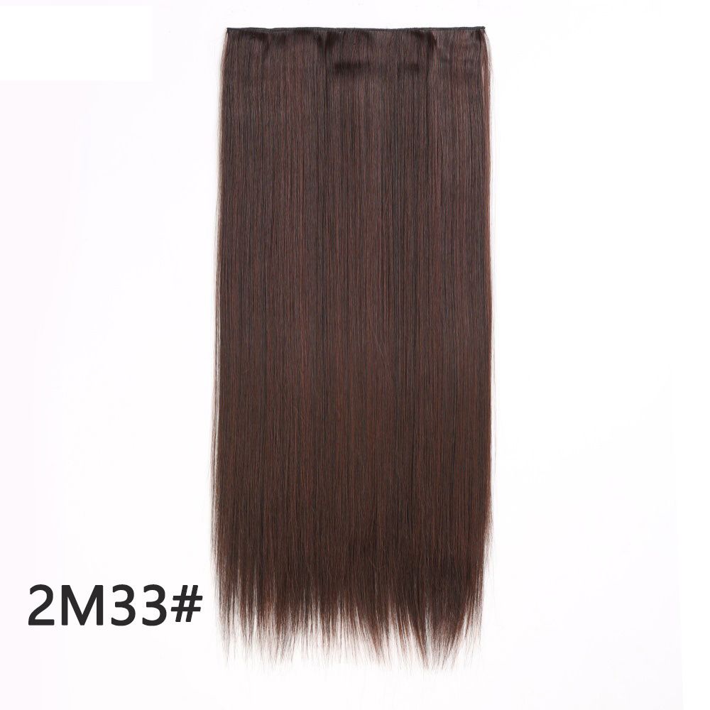 Long Straight Wig for Lady 3/4 Full Head One Piece Clip In Hair Extensions Brown Black Wigs Natural Straight Hair Wig 5 Clips No Glue
