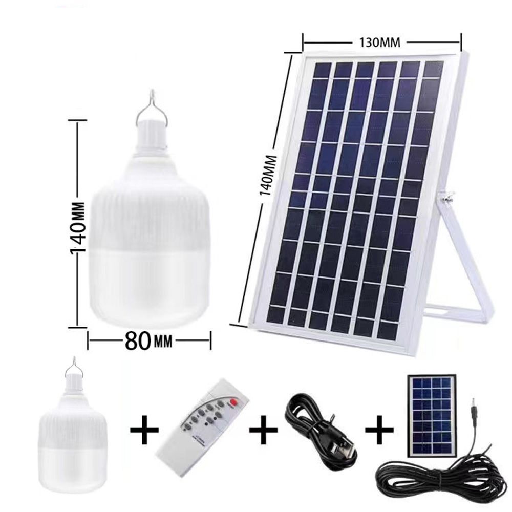 Solar Panel Bulb Emergency Led Light Remote Flashlight Lantern High Power LED Camping Outdoor Indoors Lighting Lamp