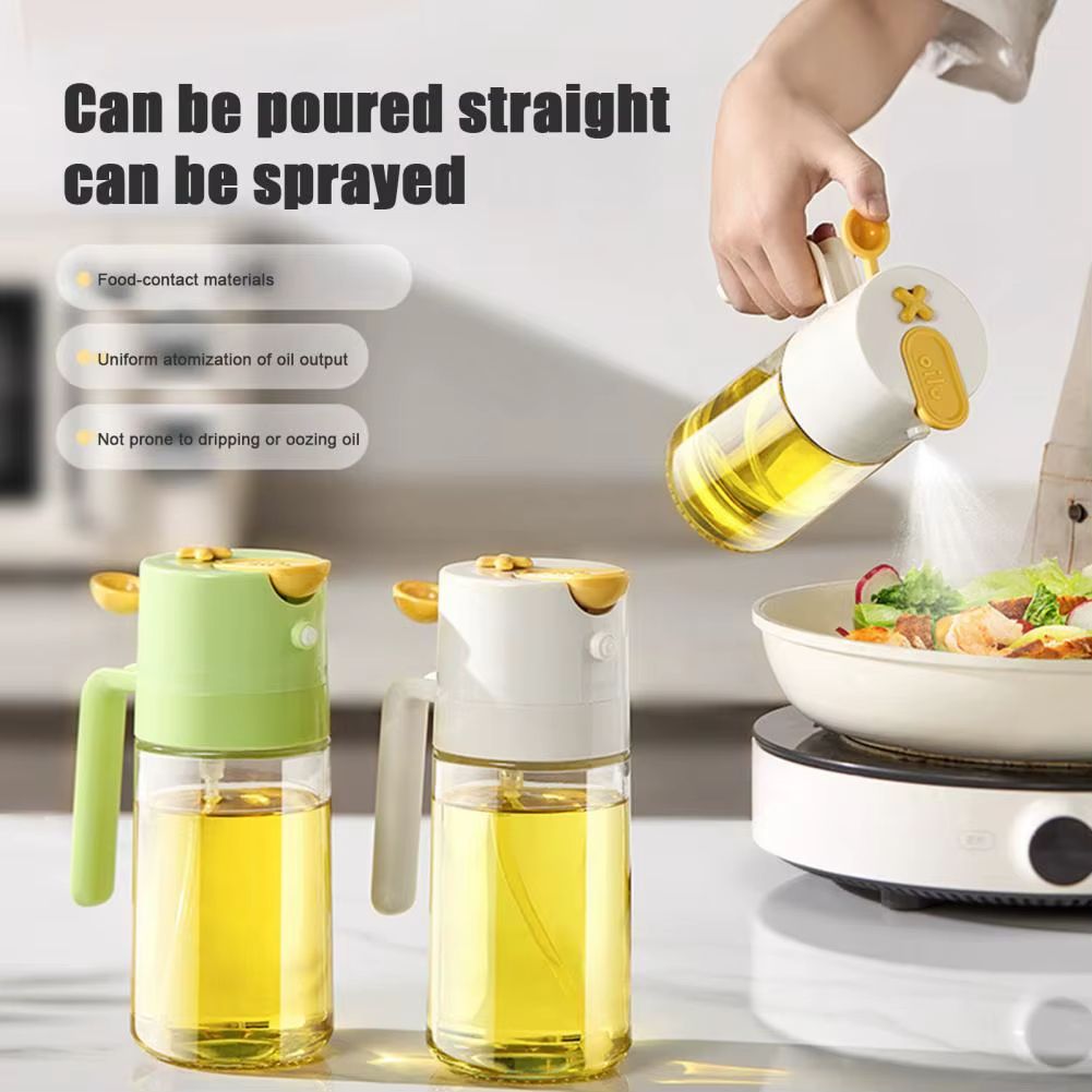 Kitchen Cooking Oil Mist Sprayer 460ml Oil Control Spray Bottle with High-Pressure Nozzle Cooking Oil Dispenser Kitchen Bottle Gadget for Cooking