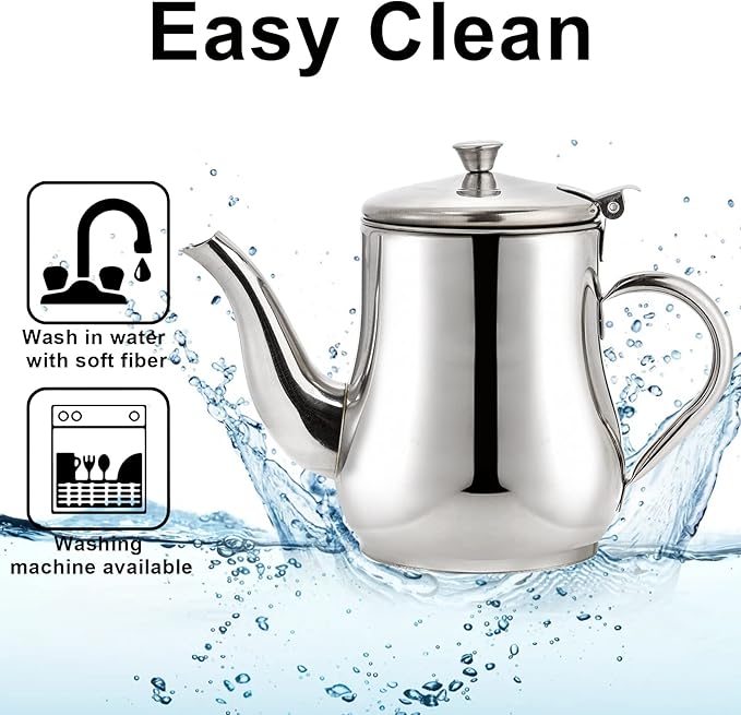 Stainless Steel Oil Dispenser with Strainer Oil Storage Can Grease Container Oil Filter Pot Fine Mesh Cooking Oil Holder for Kitchen Restaurant