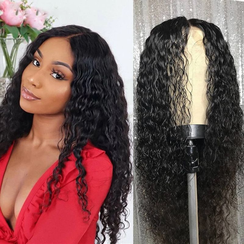 26 Inch Middle Part Kinky Curly Wig for Lady Cornrow Style Curly Wigs Synthetic Long Curly Lace Wigs Natural Looking Heat Resistant Hair Wigs for Women Daily Wear Party Wig