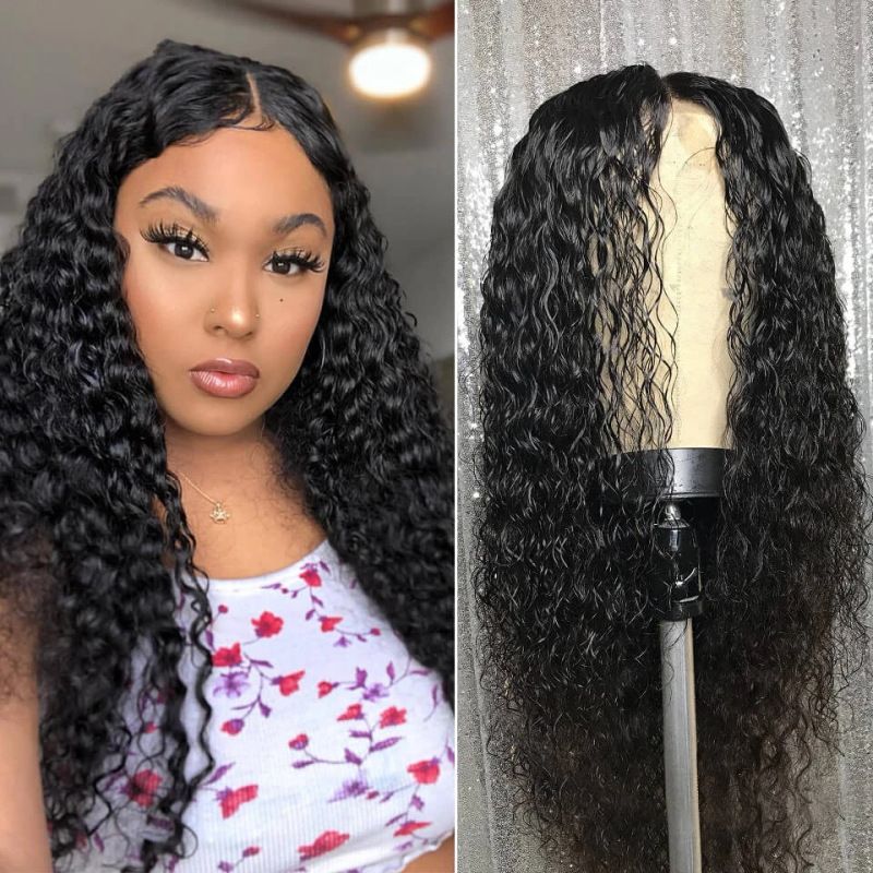 26 Inch Middle Part Kinky Curly Wig for Lady Cornrow Style Curly Wigs Synthetic Long Curly Lace Wigs Natural Looking Heat Resistant Hair Wigs for Women Daily Wear Party Wig