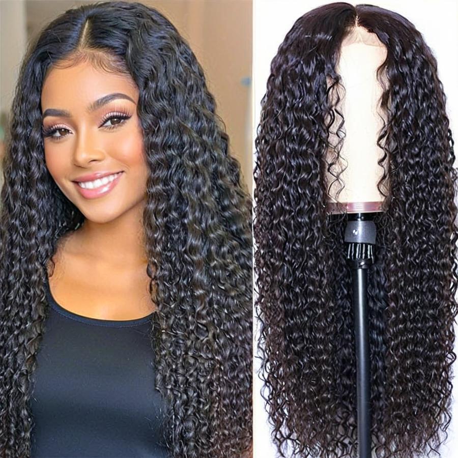 26 Inch Middle Part Kinky Curly Wig for Lady Cornrow Style Curly Wigs Synthetic Long Curly Lace Wigs Natural Looking Heat Resistant Hair Wigs for Women Daily Wear Party Wig