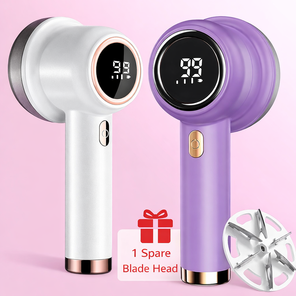 Rechargeable Electric Lint Remover Fabric Shaver Clothes Shaver with LED Display 3 Speed Lint Removal Device Portable Lint Roller with Free Replacement Blade