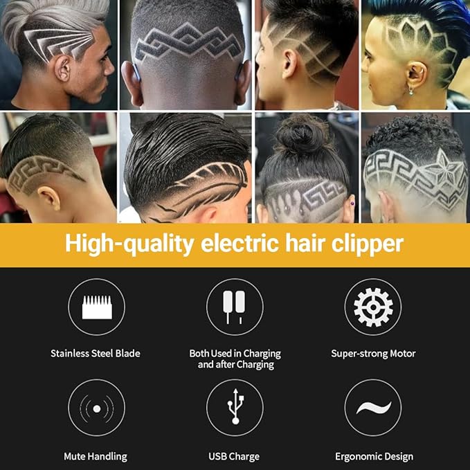 Hair Cutting Machine Shaver Rechargeable Shaver Electric Shaver Hair Clipper Shaver Beard Trimmer Shaver Hair Trimmer Machine Professional Shaver Tool for Men Grooming