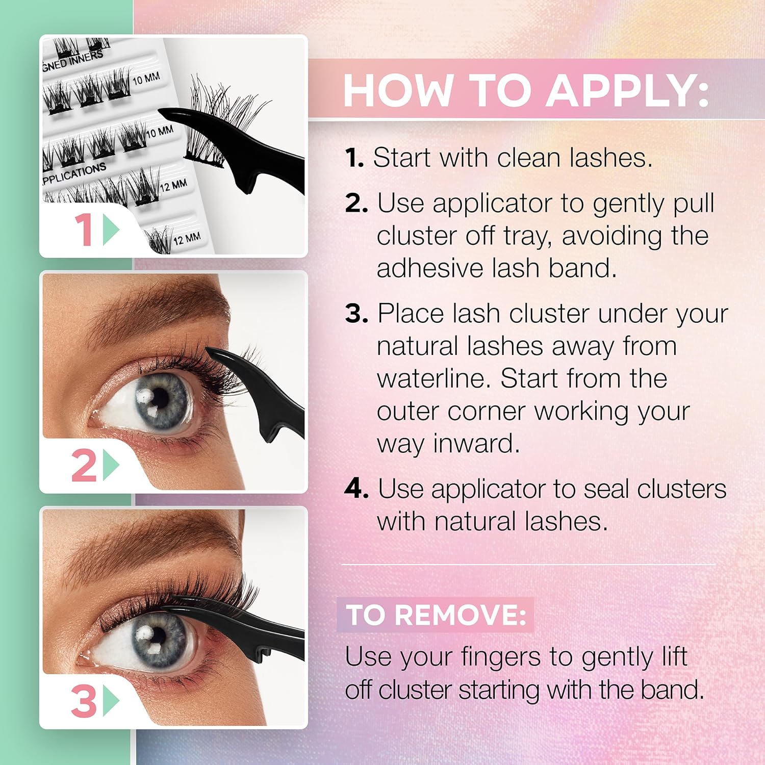 DIY No Glue Needed Eyelash Set Natural Lash Clusters, Self Adhesive False Eyelash, Beginner Friendly Eyelash Kit with Tweezers, 14-16mm C Curling  Eyelashes