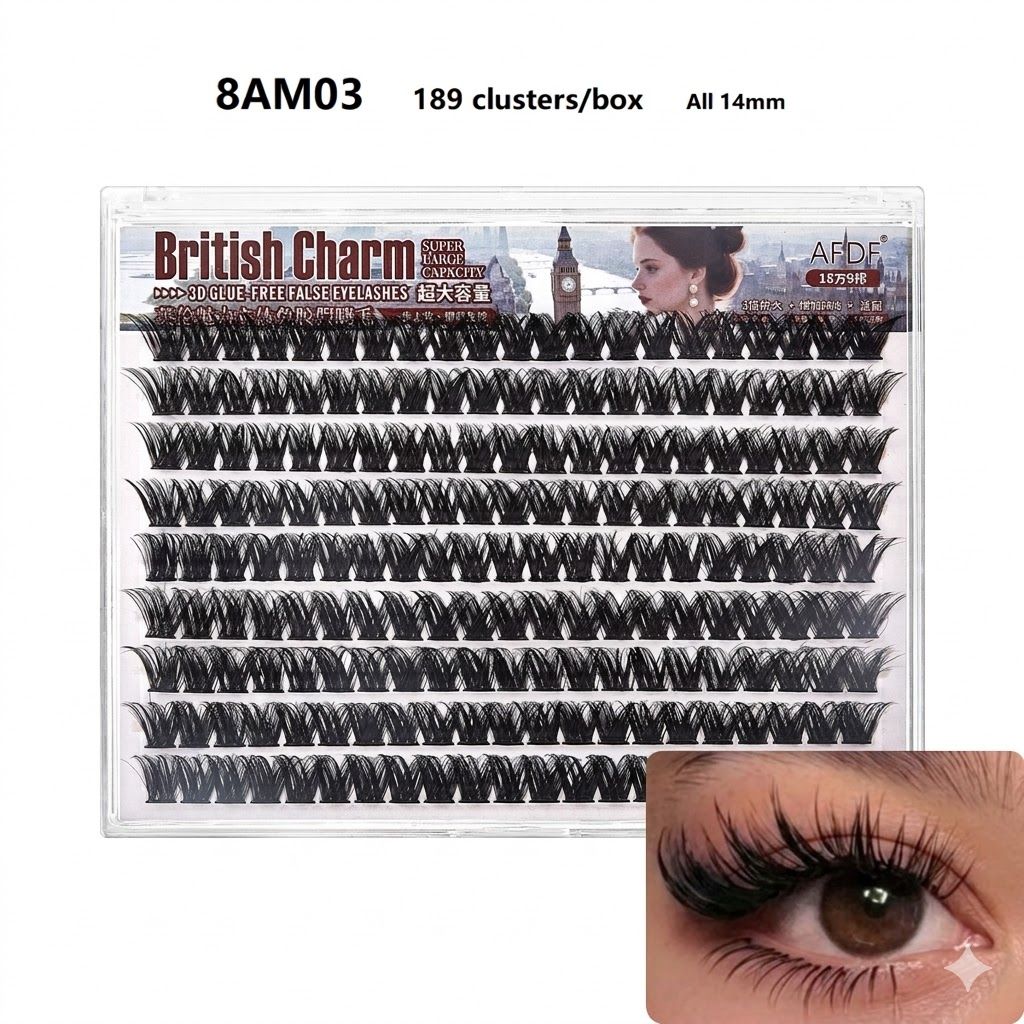 DIY No Glue Needed Eyelash Set Natural Lash Clusters, Self Adhesive False Eyelash, Beginner Friendly Eyelash Kit with Tweezers, 14-16mm C Curling  Eyelashes