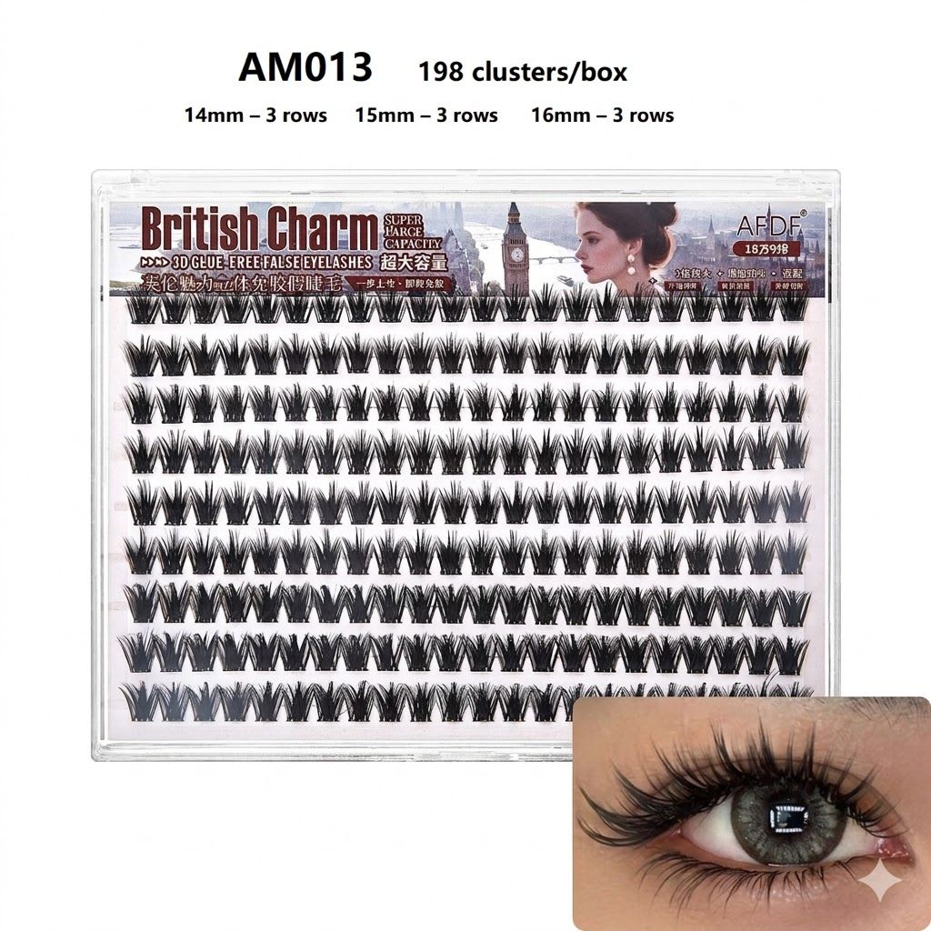 DIY No Glue Needed Eyelash Set Natural Lash Clusters, Self Adhesive False Eyelash, Beginner Friendly Eyelash Kit with Tweezers, 14-16mm C Curling  Eyelashes