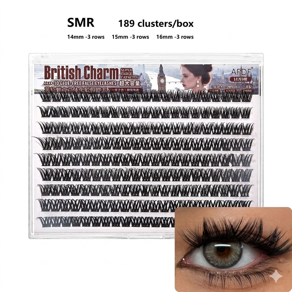 DIY No Glue Needed Eyelash Set Natural Lash Clusters, Self Adhesive False Eyelash, Beginner Friendly Eyelash Kit with Tweezers, 14-16mm C Curling  Eyelashes