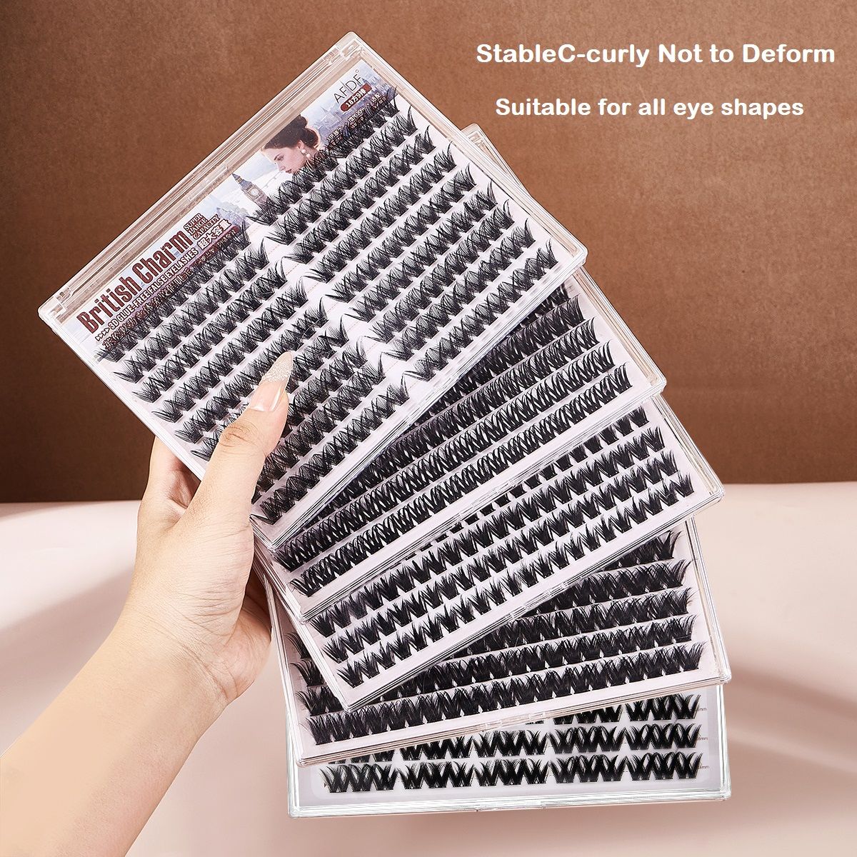 DIY No Glue Needed Eyelash Set Natural Lash Clusters, Self Adhesive False Eyelash, Beginner Friendly Eyelash Kit with Tweezers, 14-16mm C Curling  Eyelashes