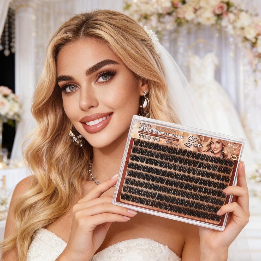 No Glue Needed Lashes, 16mm 5D Eyelash Clusters Self Adhesive False Eyelash Set, Natural Lash Kit, Reusable Eyelashes with Optional Eyelash Tweezer Tool