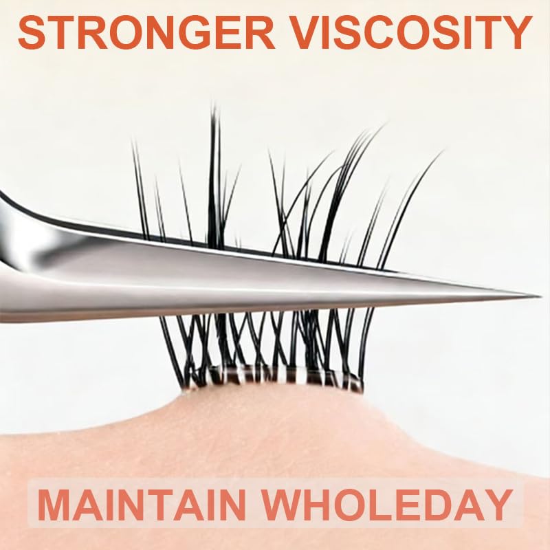 No Glue Needed Lashes, 16mm 5D Eyelash Clusters Self Adhesive False Eyelash Set, Natural Lash Kit, Reusable Eyelashes with Optional Eyelash Tweezer Tool