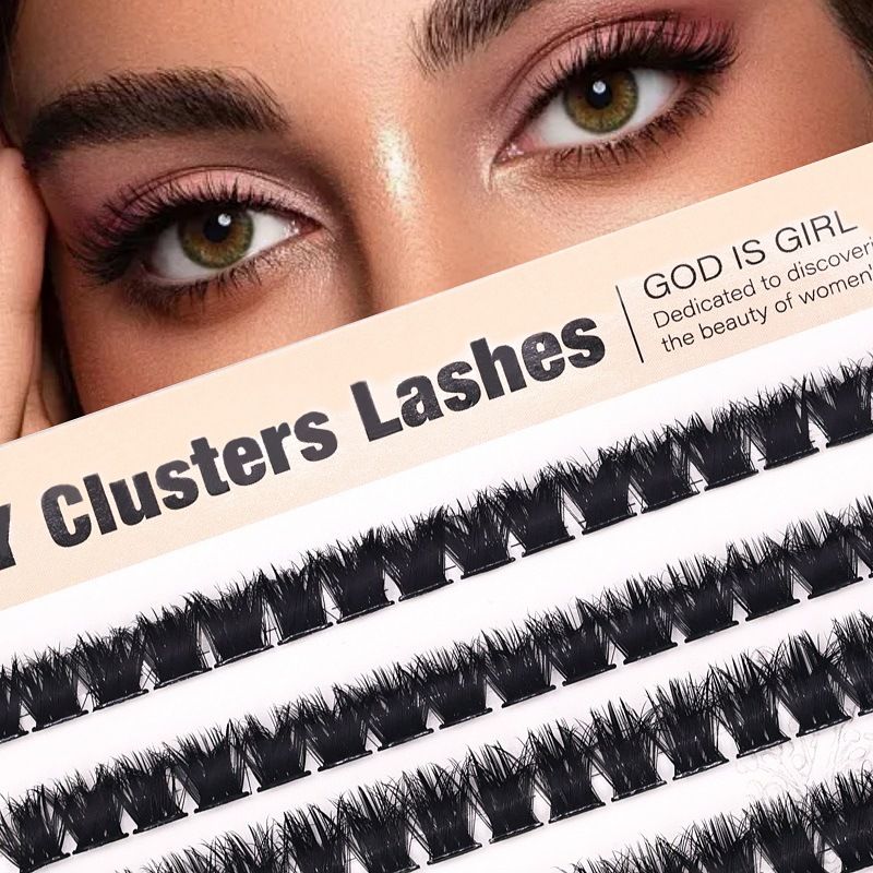 Fashion Lash Clusters Kit Natural False Eyelash Set, Wispy Eyelash Clusters DIY Eyelash Extensions, Optional Eyelash Tweezer Kit, Lash Natural
