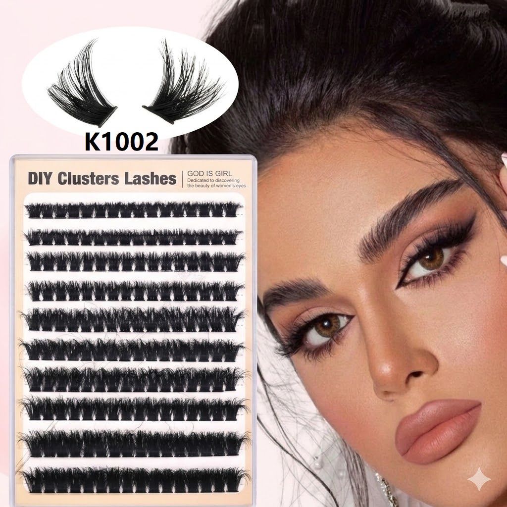 Fashion Lash Clusters Kit Natural False Eyelash Set, Wispy Eyelash Clusters DIY Eyelash Extensions, Optional Eyelash Tweezer Kit, Lash Natural