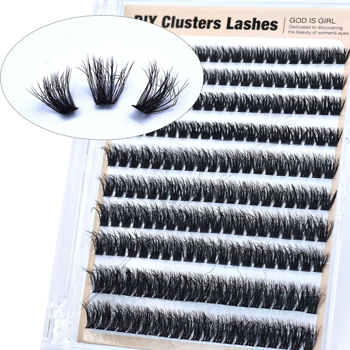 Fashion Lash Clusters Kit Natural False Eyelash Set, Wispy Eyelash Clusters DIY Eyelash Extensions, Optional Eyelash Tweezer Kit, Lash Natural