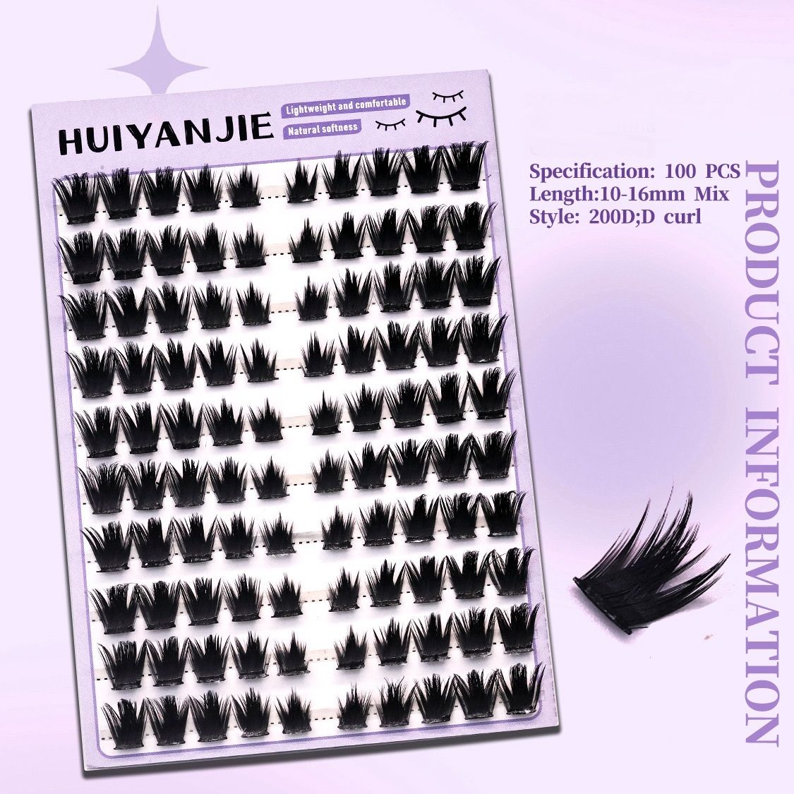 Fox Eye Lash Clusters False Eyelash Set, Extended Outer Corner Cat Eye Lashes, Sexy Lifted Look, Wispy Natural Lash Kit Fluffy Volume