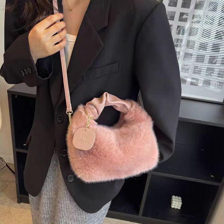 Women Plush Tote Bag Crossbody Bags Ladies Bags Fashion Shoulder Bag Sling Bags Mini Women Bag Handbag Soft Winter Womenbags Woman Bag Crossbody Cute Womenbag
