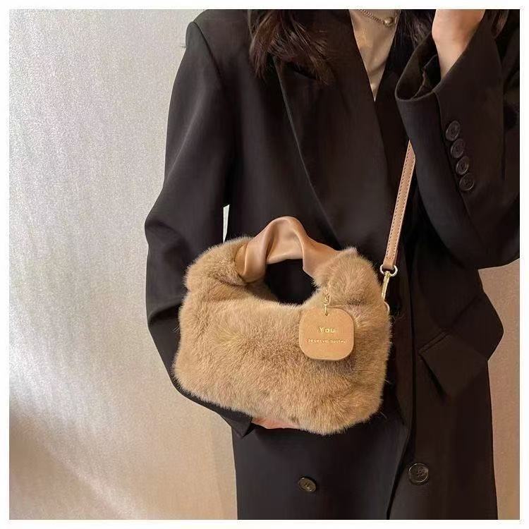 Women Plush Tote Bag Crossbody Bags Ladies Bags Fashion Shoulder Bag Sling Bags Mini Women Bag Handbag Soft Winter Womenbags Woman Bag Crossbody Cute Womenbag