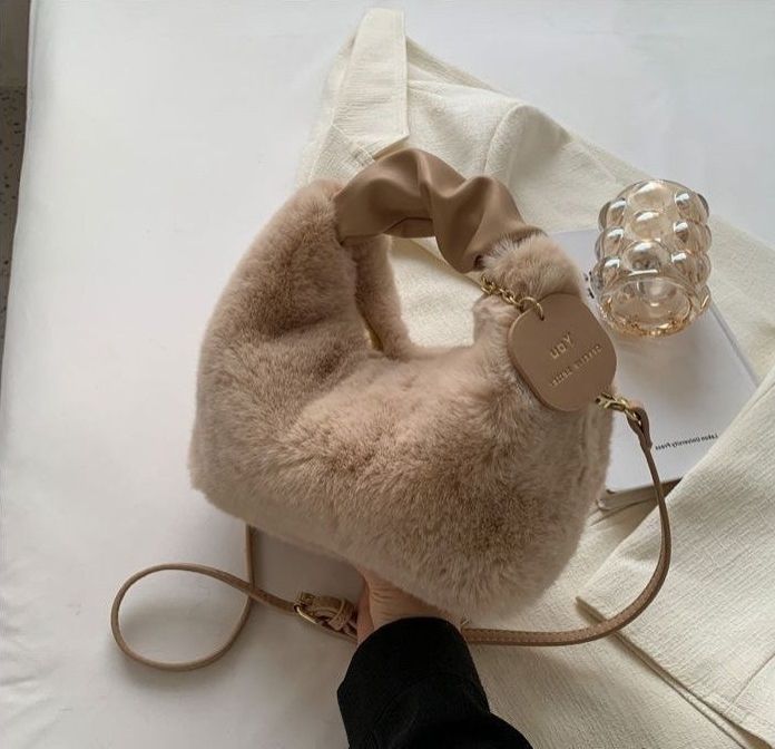 Women Plush Tote Bag Crossbody Bags Ladies Bags Fashion Shoulder Bag Sling Bags Mini Women Bag Handbag Soft Winter Womenbags Woman Bag Crossbody Cute Womenbag