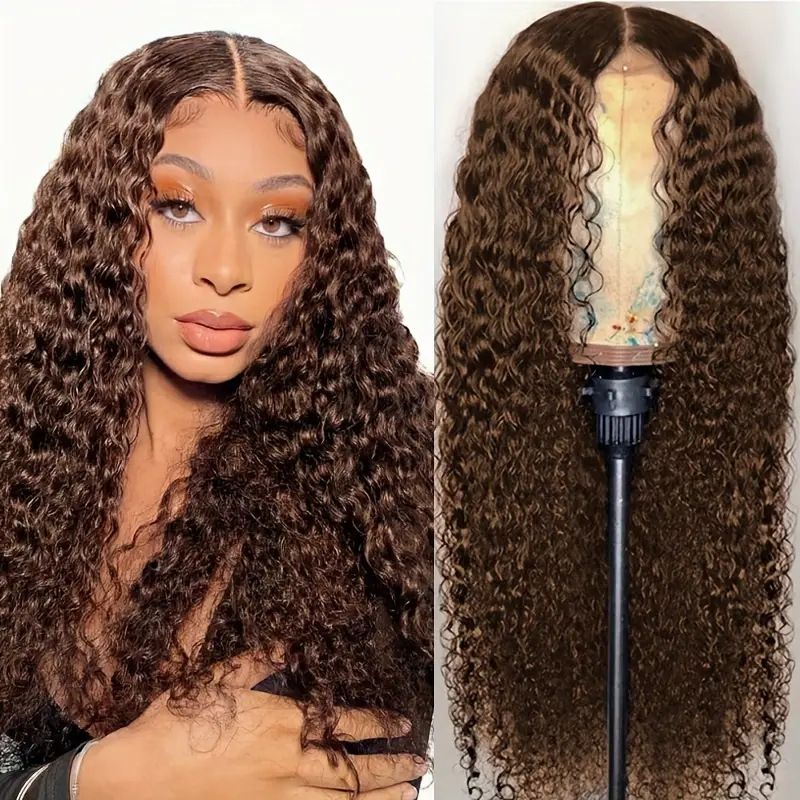 26 Inch Middle Part Kinky Curly Wig for Lady Cornrow Style Curly Wigs Synthetic Long Curly Lace Wigs Natural Looking Heat Resistant Hair Wigs for Women Daily Wear Party Wig