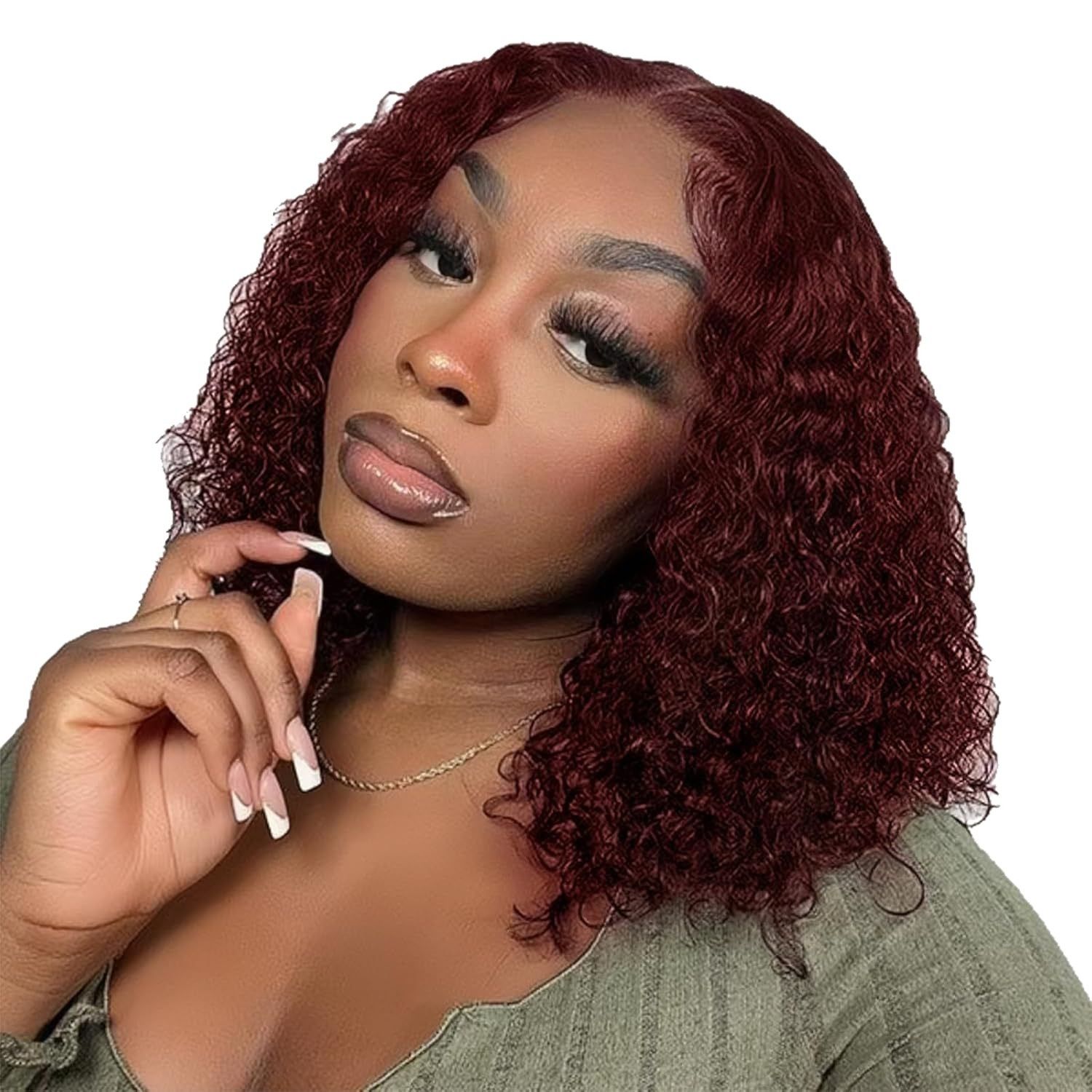 12 Inch Curly Wig for Lady Natural Looking Wig Curly Lace Front Wigs for Lady Short Curly Wigs Synthetic Hair Wig Glueless Daily Wear