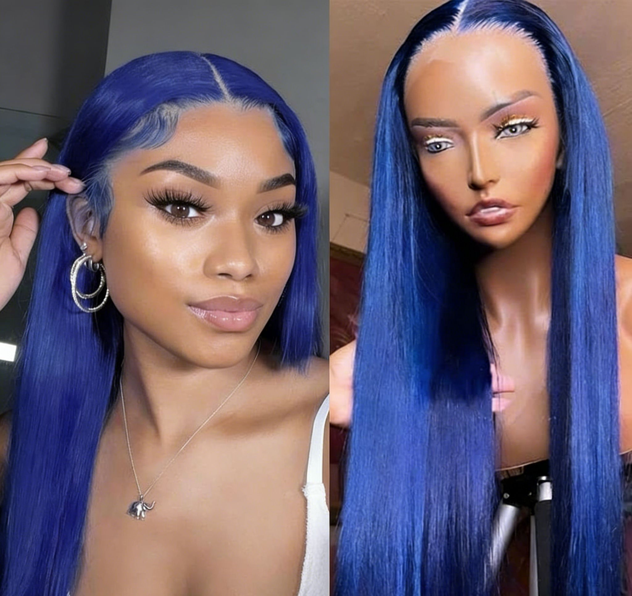 26 Inch Long Straight Wig for Lady Front Lace Wig Natural Looking Long Straight Wigs Fashion Lace Wigs for Women Multi Color Hair Wig with Free Wig Cap