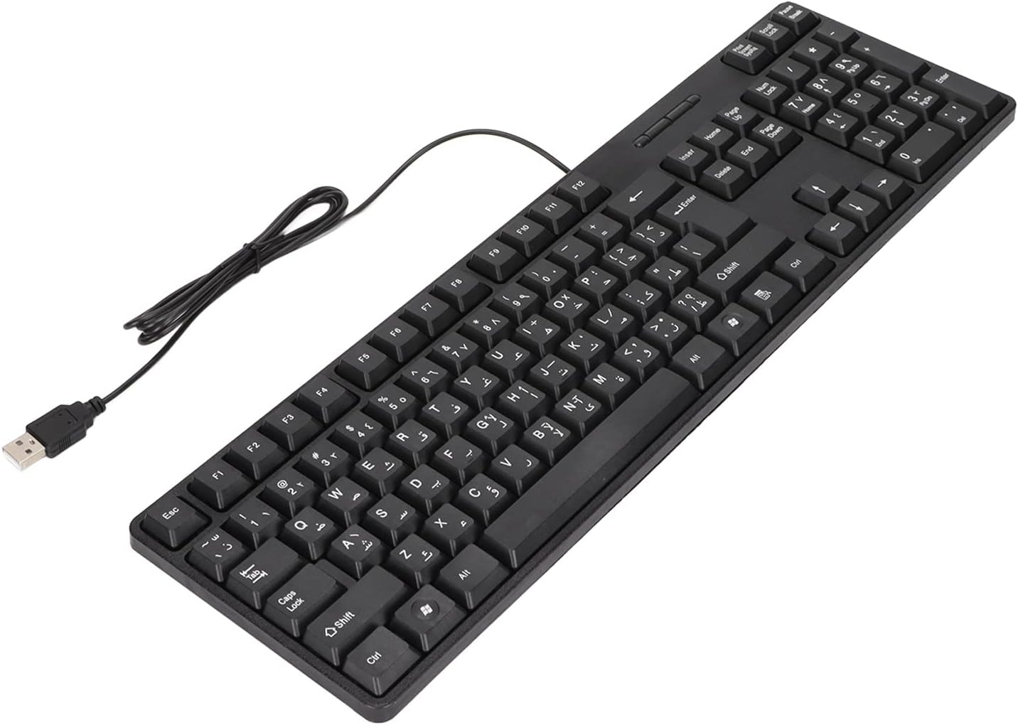 Wired Keyboard For Windows, Plug And Play, Full-Size, Compatible With PC, Laptop - Black