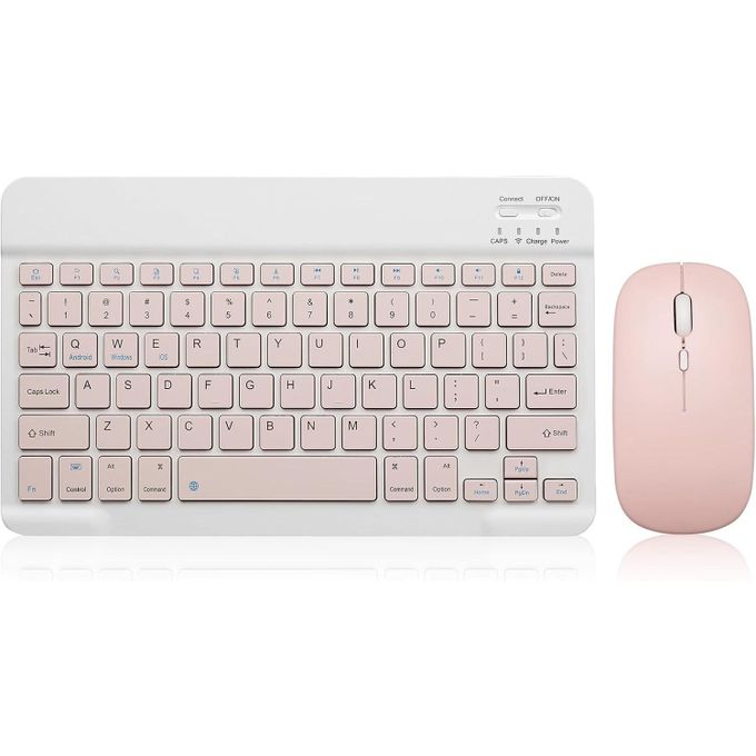 Bluetooth Keyboard and Mouse Combo Rechargeable Portable Wireless Keyboard Mouse Set for Apple iPad iPhone iOS 13 and Above Samsung Tablet Phone Smartphone Android Windows
