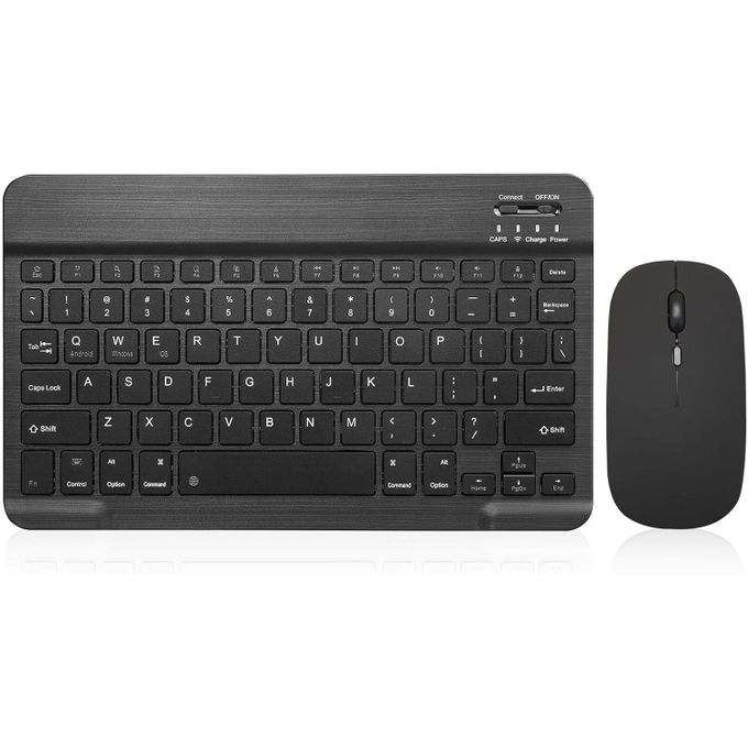 Bluetooth Keyboard and Mouse Combo Rechargeable Portable Wireless Keyboard Mouse Set for Apple iPad iPhone iOS 13 and Above Samsung Tablet Phone Smartphone Android Windows