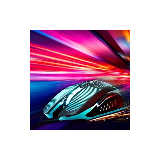 Keyboard and Mouse Gaming LED Wired Combo with Emitting Character Keyboard 4800DPI 2 Side Button USB Mouse Rainbow Backlit Mechanical Feeling Compatible with PC Raspberry Pi Mac Xbox one ps4