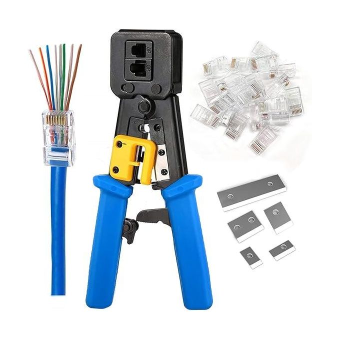 Share this product



Share this product



ProfessionalRJ45 Crimp Tool Ethernet Crimper for RJ45 Cat6 Cat5 Cat5e Pass Through Connectors and RJ12 Plug Ends with 50PCS RJ45 Cat6 Connectors, RJ45 Cable