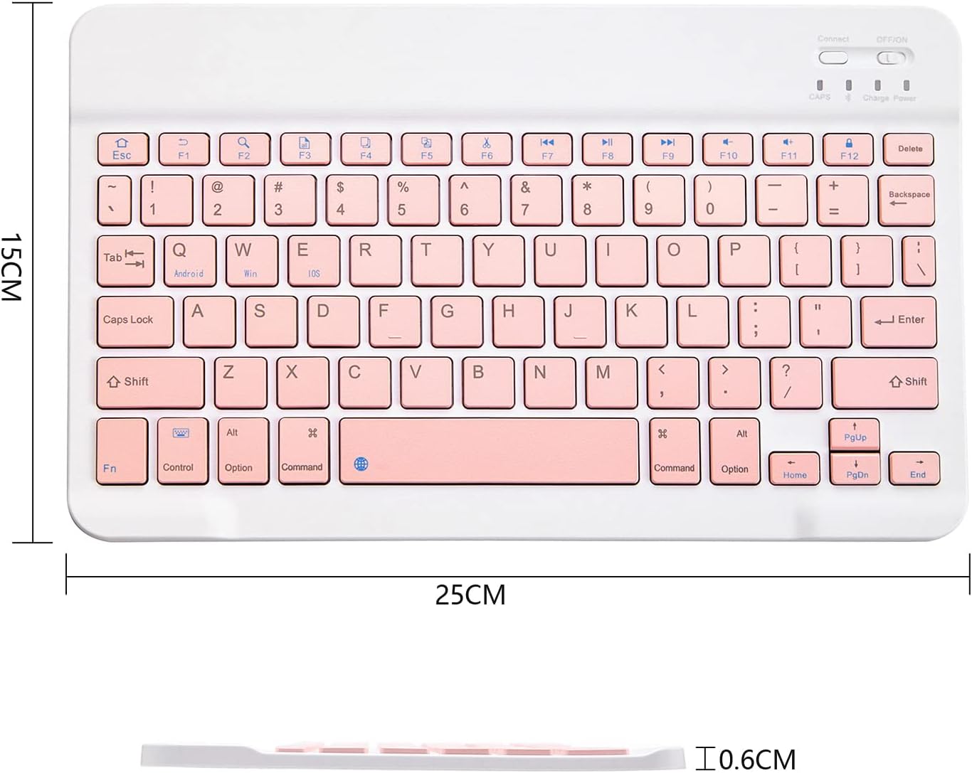 Ultra-Slim Bluetooth Keyboard Portable Mini Wireless Keyboard Rechargeable for Apple iPad iPhone Samsung Tablet Phone Smartphone iPadOS iOS Android (10 inch Pink)