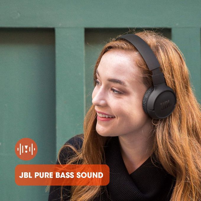 JBL Bluetooth Headphones With Up To 40 Hours Battery, Microphone For Call, Foldable And Comfortable, Android And IOs Compatible (Black)