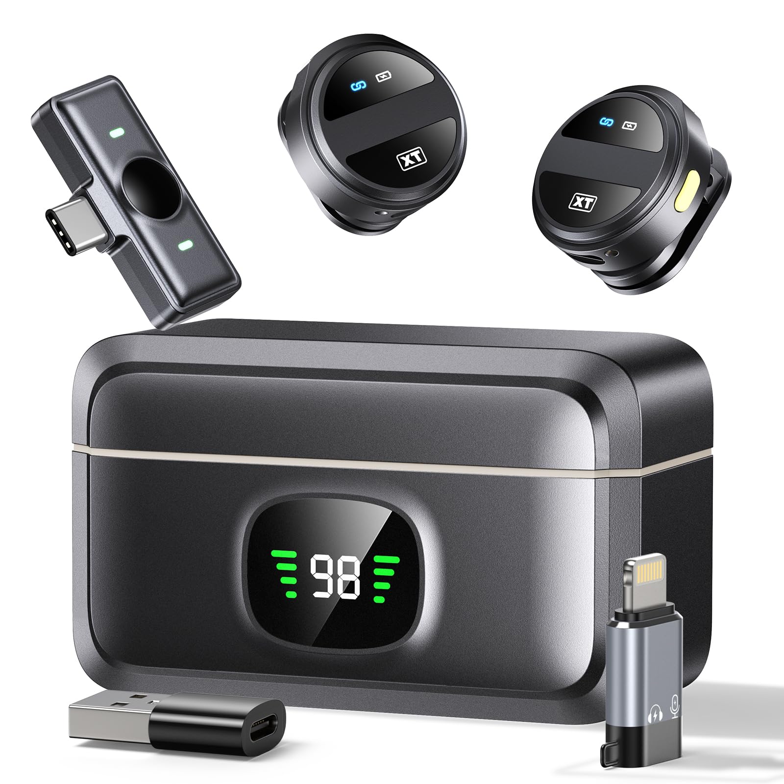 SX21 Wireless Lavalier Microphone for iPhone  Lapel Mics with Apple Lightning  Plug-Play, 150FT Range, Omnidirectional Condenser Mic for Video Recording, Interview, Podcast, Vlog, YouTube for iphone