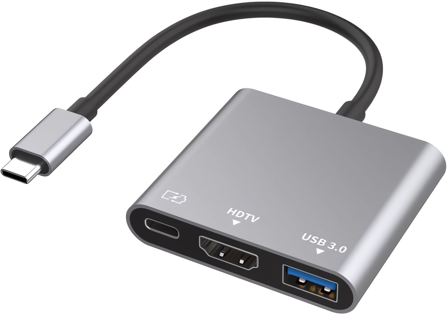 USB C to HDMI Adapter, 3 in 1 USB C Hub Adapter with 4K HDMI Output, 100W PD & USB 3.0, Multi Port Digital AV Converter for MacBook Pro/Air, iPad,iPhone,Laptop