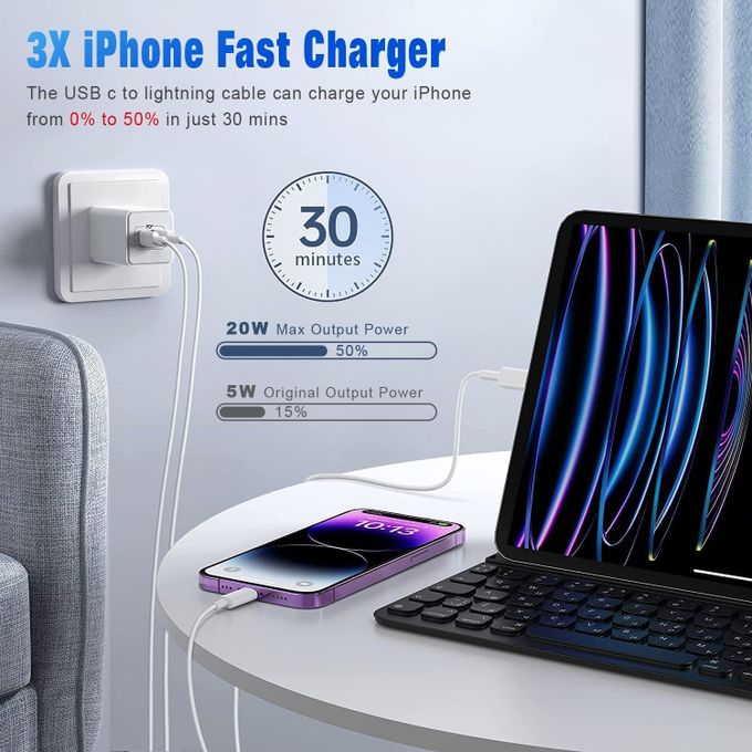 USB C to Lightning Cable iPhone Fast Charger Cable