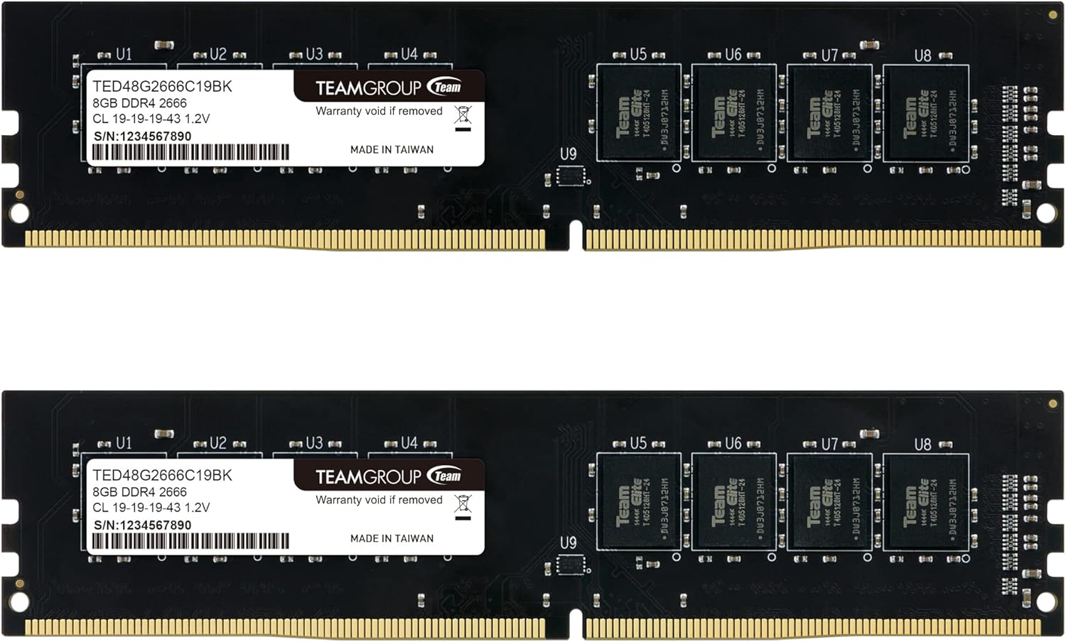 Samsung 8GB DDR4 2666MHz PC4-21300 (PC4-2666V) CL19 UDIMM 1Rx8 Single Rank 1.2V Non-ECC DIMM 288-Pin Desktop PC RAM Memory