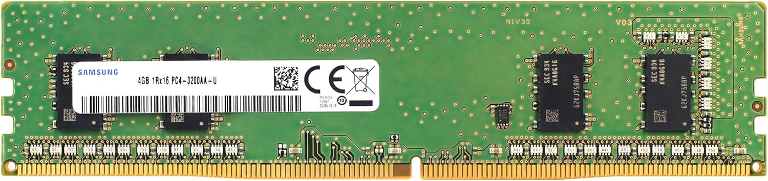 Samsung 8GB DDR4 3200MHz PC4-25600 (PC4-3200AA) CL22 UDIMM 1Rx16 Single Rank 1.2V Non-ECC DIMM 288-Pin Desktop PC RAM Memory