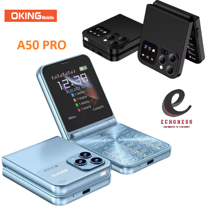 NEW ARRIVAL Oking A50 Pro Flip Phone, 2.6″ (Dual SIM), Wireless FM