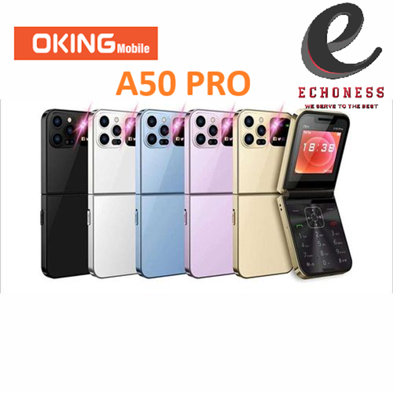 NEW ARRIVAL Oking A50 Pro Flip Phone, 2.6″ (Dual SIM), Wireless FM