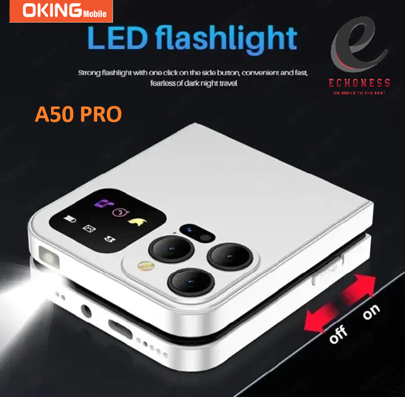 NEW ARRIVAL Oking A50 Pro Flip Phone, 2.6″ (Dual SIM), Wireless FM