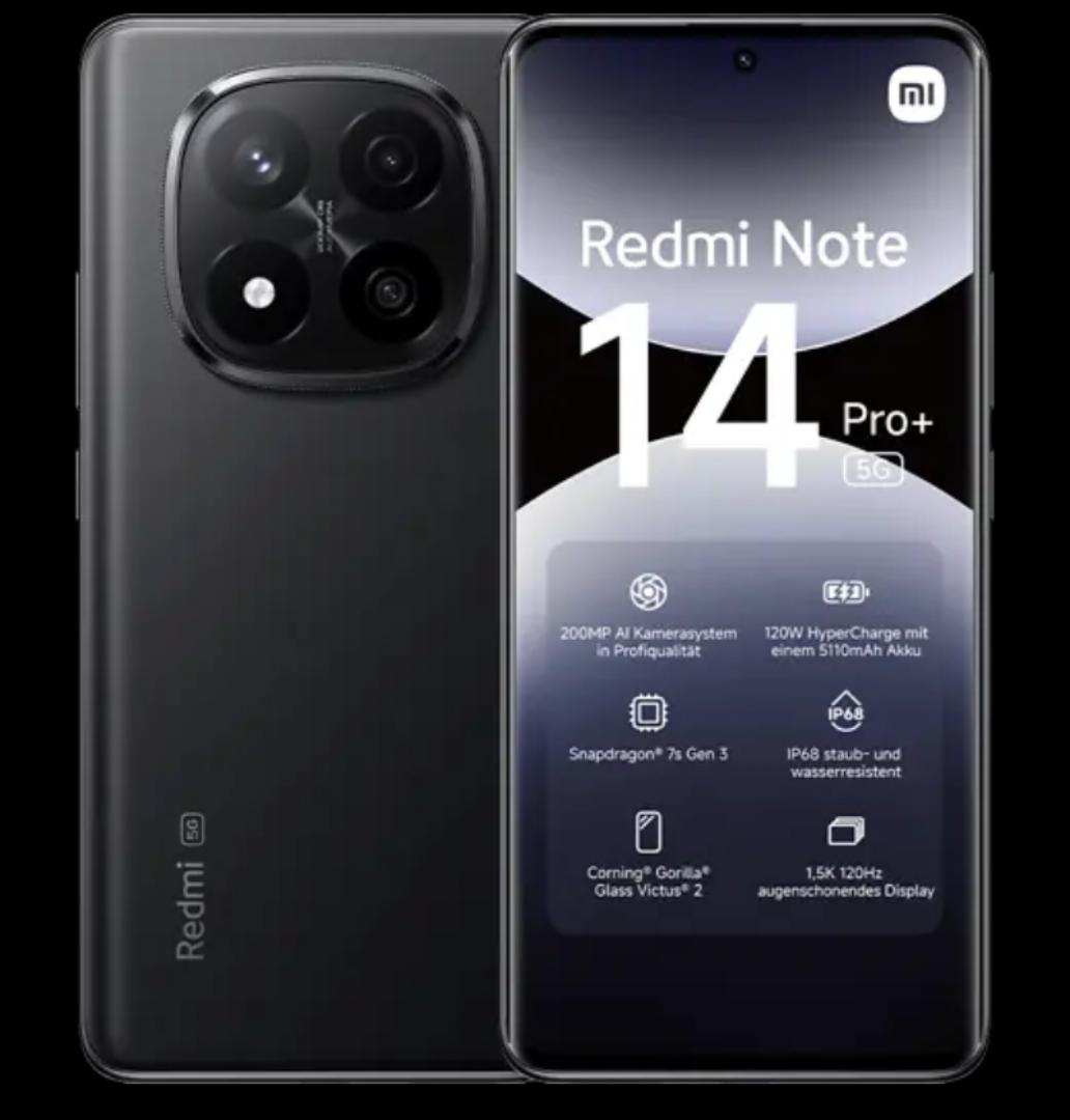 XIAOMI REDMI NOTE 14 Pro+ 5G Smartphone  6.67'' AMOLED  Display  12GB + 512GB ROM 200MP +8MP+2MP Triple Camera 20MP Front Camera Snapdragon 685 5110mAh Battery  Dual SIM PHONE